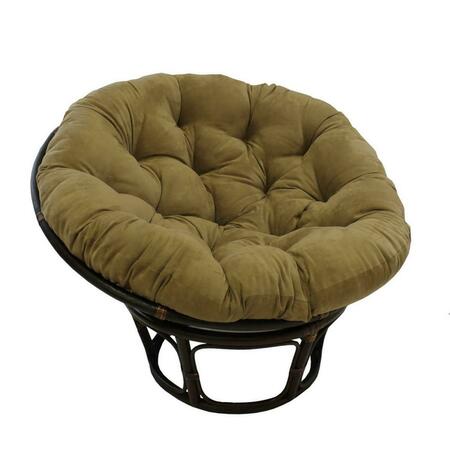 INTERNATIONAL CARAVAN 42 in. Rattan Papasan Chair with Micro Suede Cushion, Java 3312-MS-JV